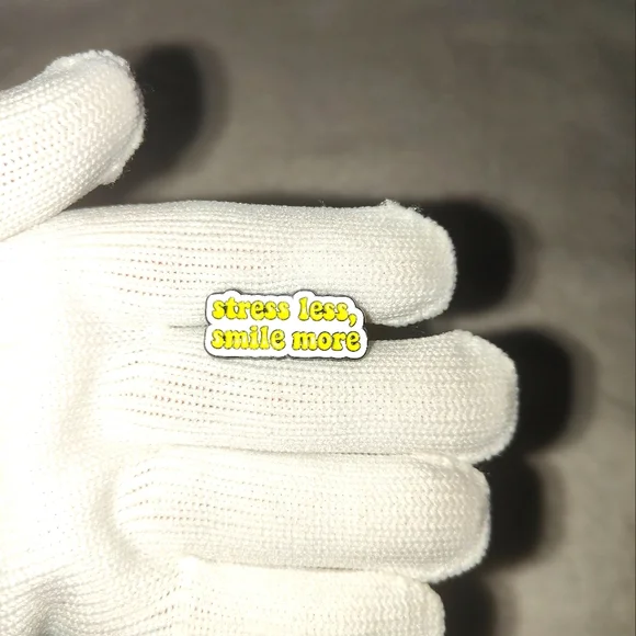 NWOT "Stress Less, Smile More" pin - Picture 1 of 2